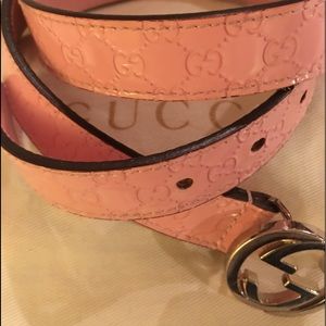 Authentic Girls Pink Patent Leather Gucci Belt.